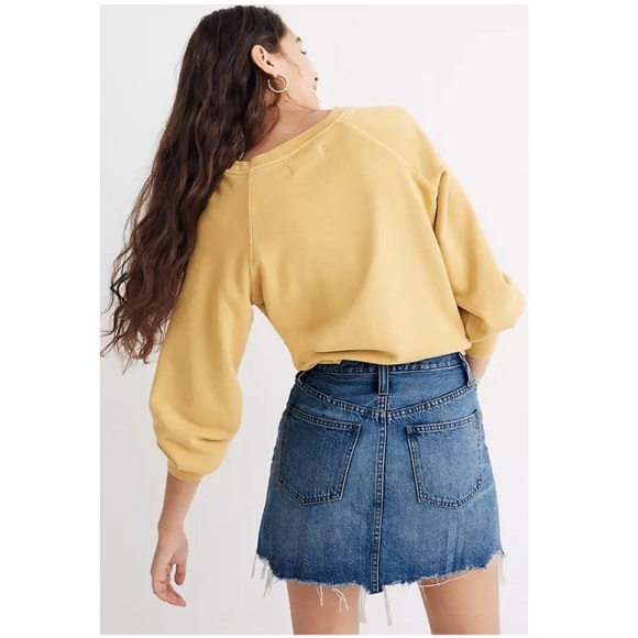 Madewell Rigid Denim A-Line Mini Skirt Button Fly - Picture 3 of 9